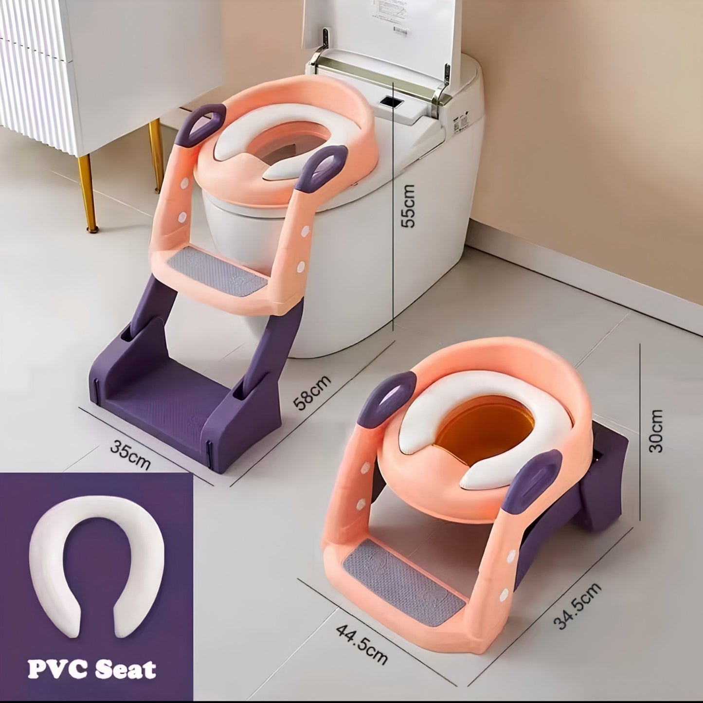 3-in-1 Foldable Baby Potty Seat with Training Ladder
