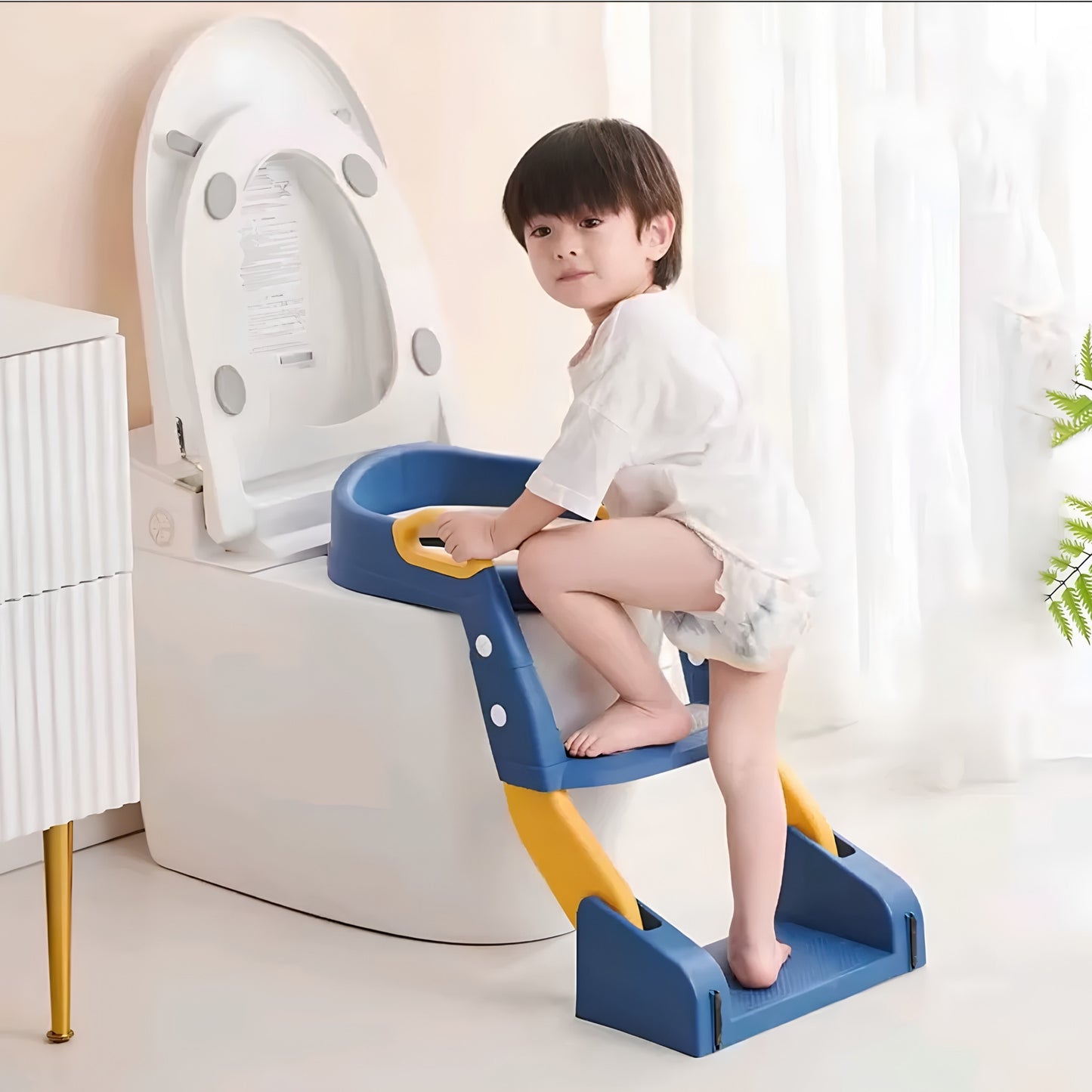 3-in-1 Foldable Baby Potty Seat with Training Ladder